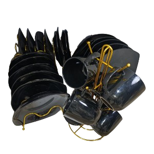 24pcs square black dinner set