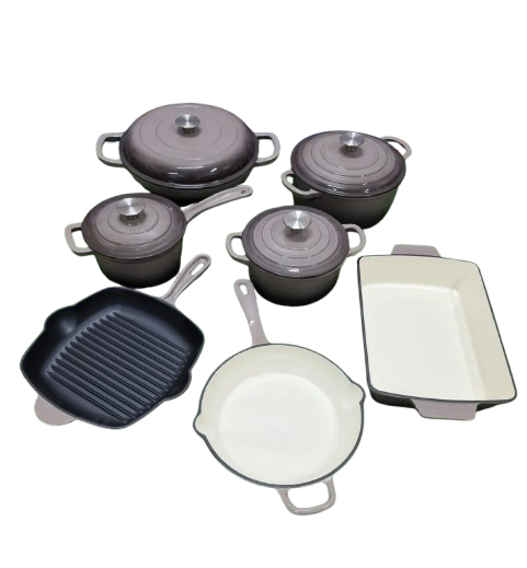 13 pcs enamel cast iron cooking pots (1 19) 13 pcs enamel cast iron cooking pots (1 19)